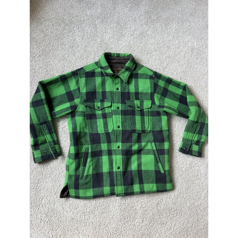 Filson Mackinaw Jac Shirt Wool Mens Medium Acid Green